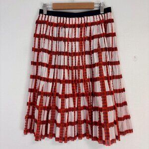 Marni [M] Knee-Length Skirt, Checkered Pleated Skirt, 100% Cotton, Made in Italy